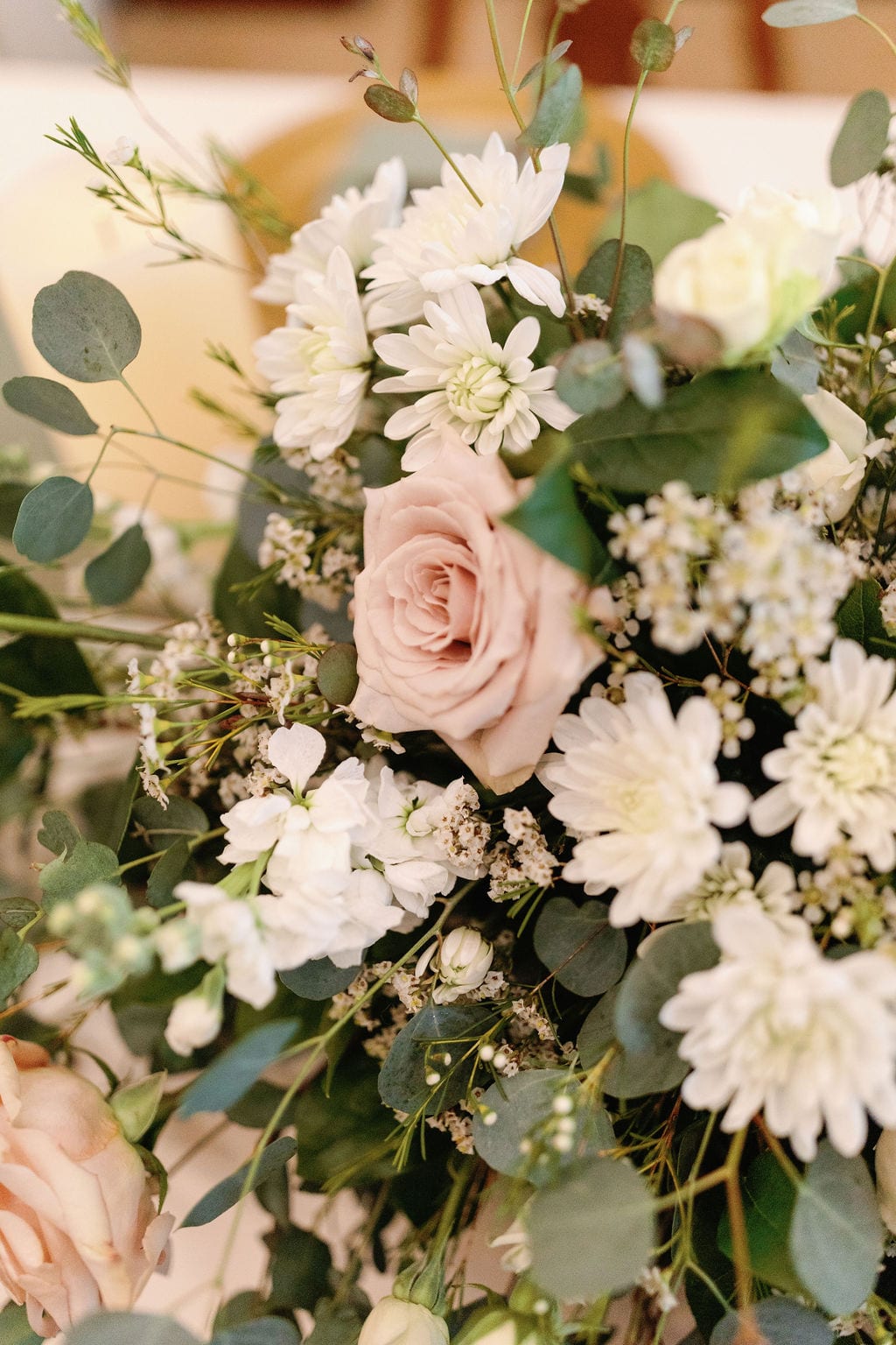 Soft garden florals, a wedding detail at Eldredge Manor in Utah