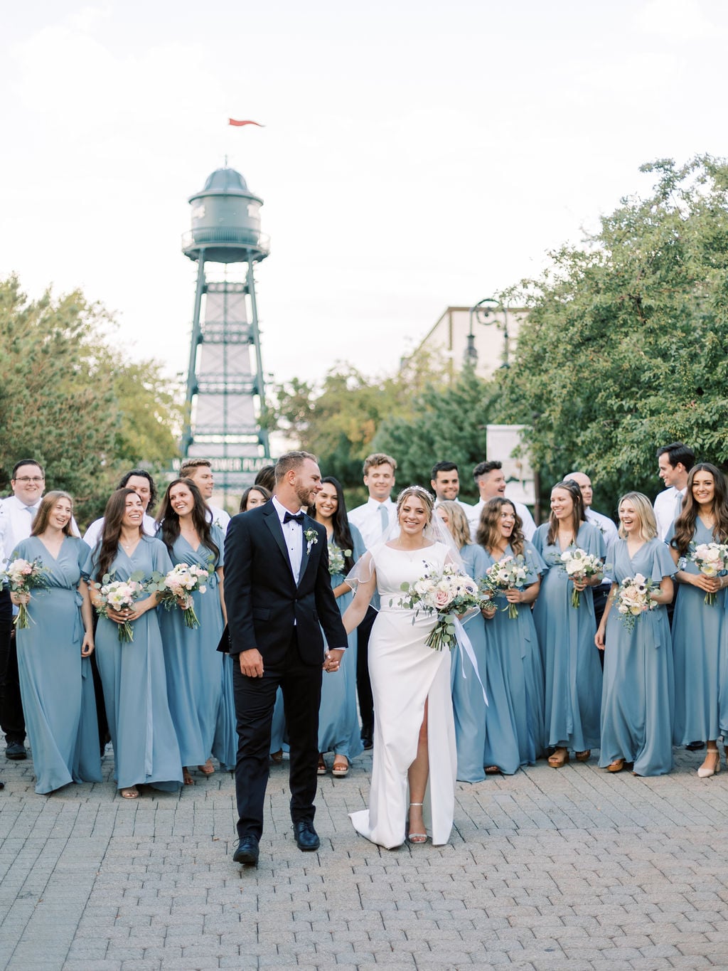 The wedding party in the gardens at Thanksgiving Point