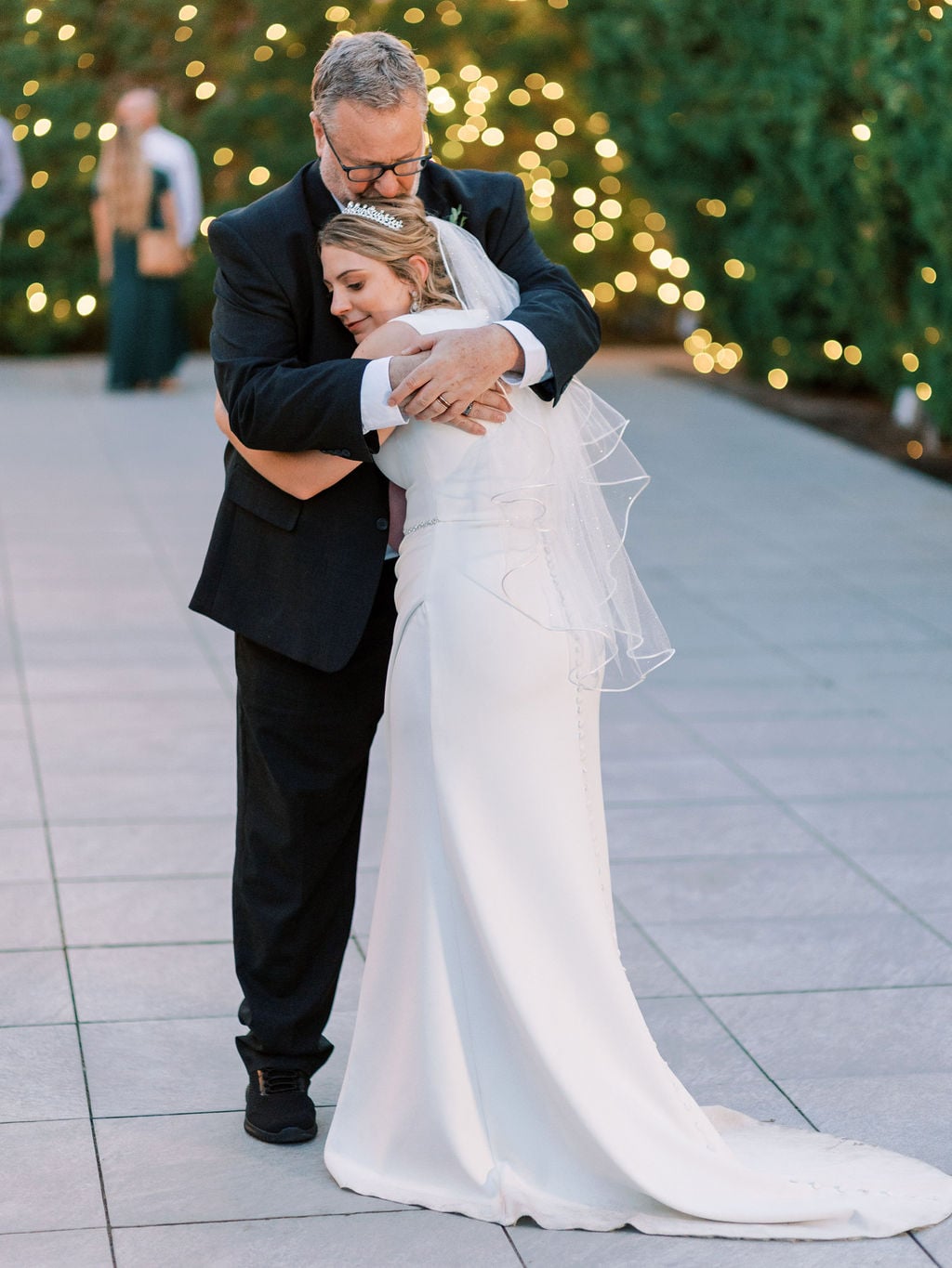 First dance under string lights at Ashton Gardens, Thanksgiving Point