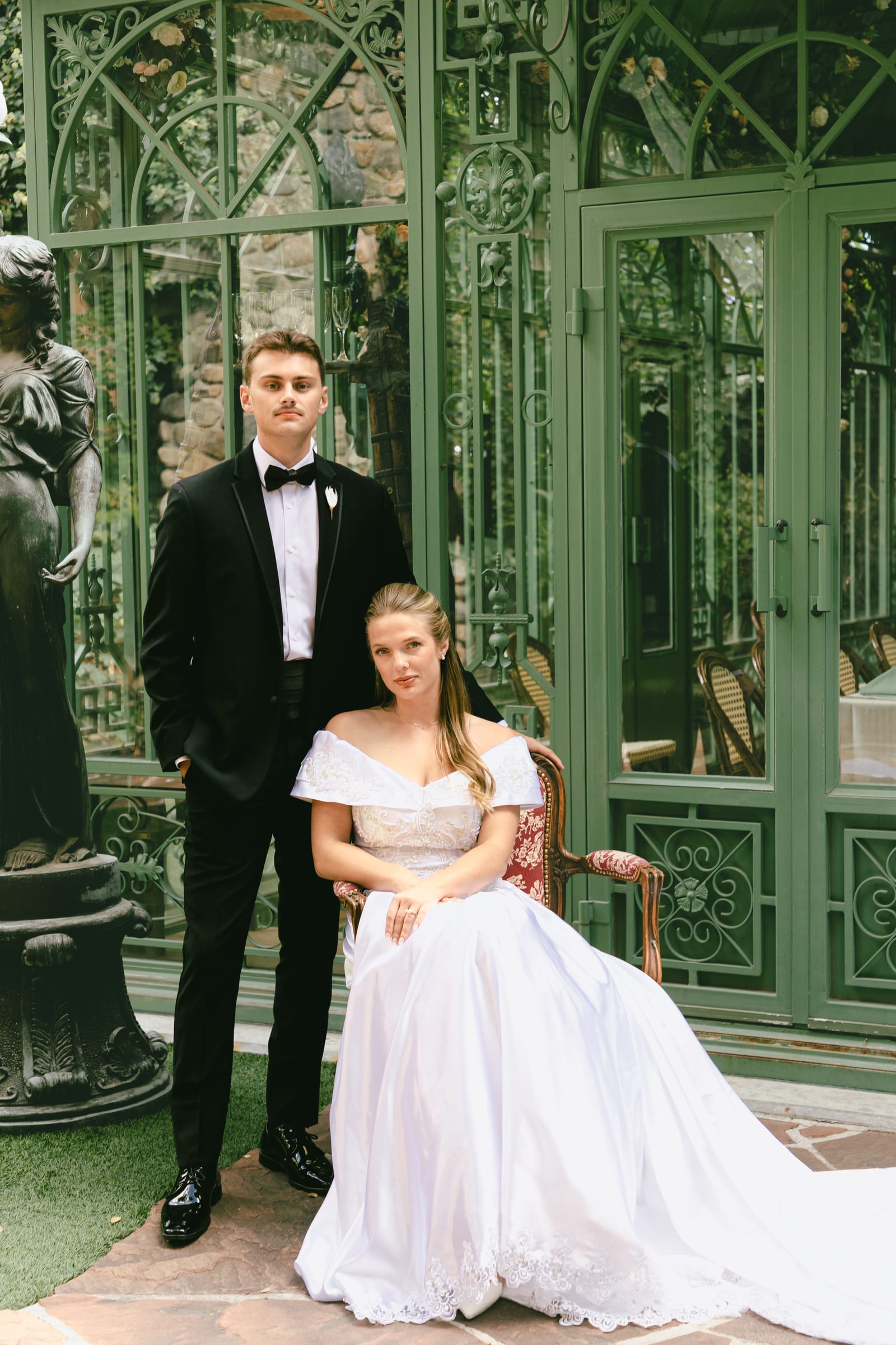 Kyle and Marita wedding at Bellissimo Gardens, the couple among the gardens