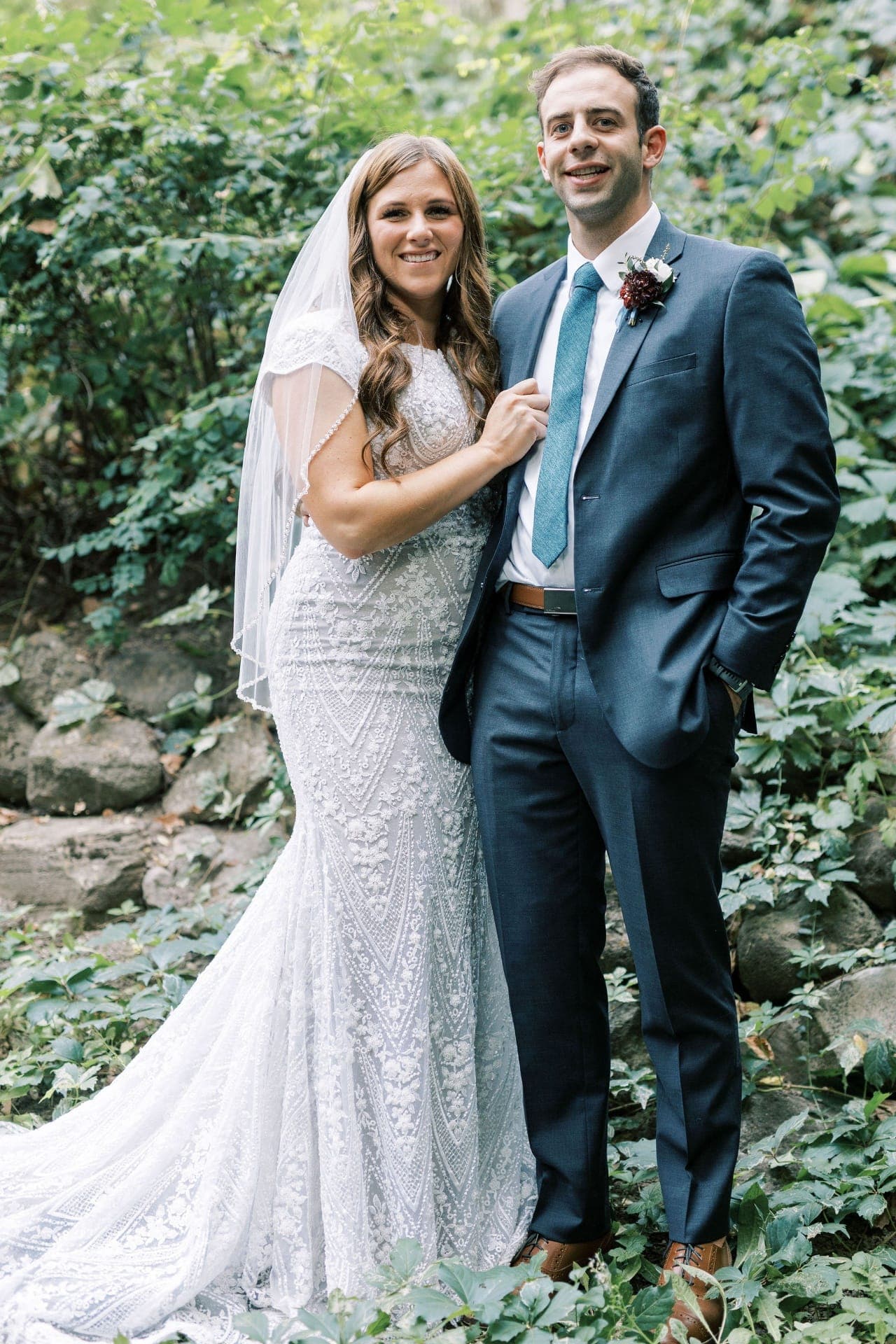 Bride and groom in Sundance meadow