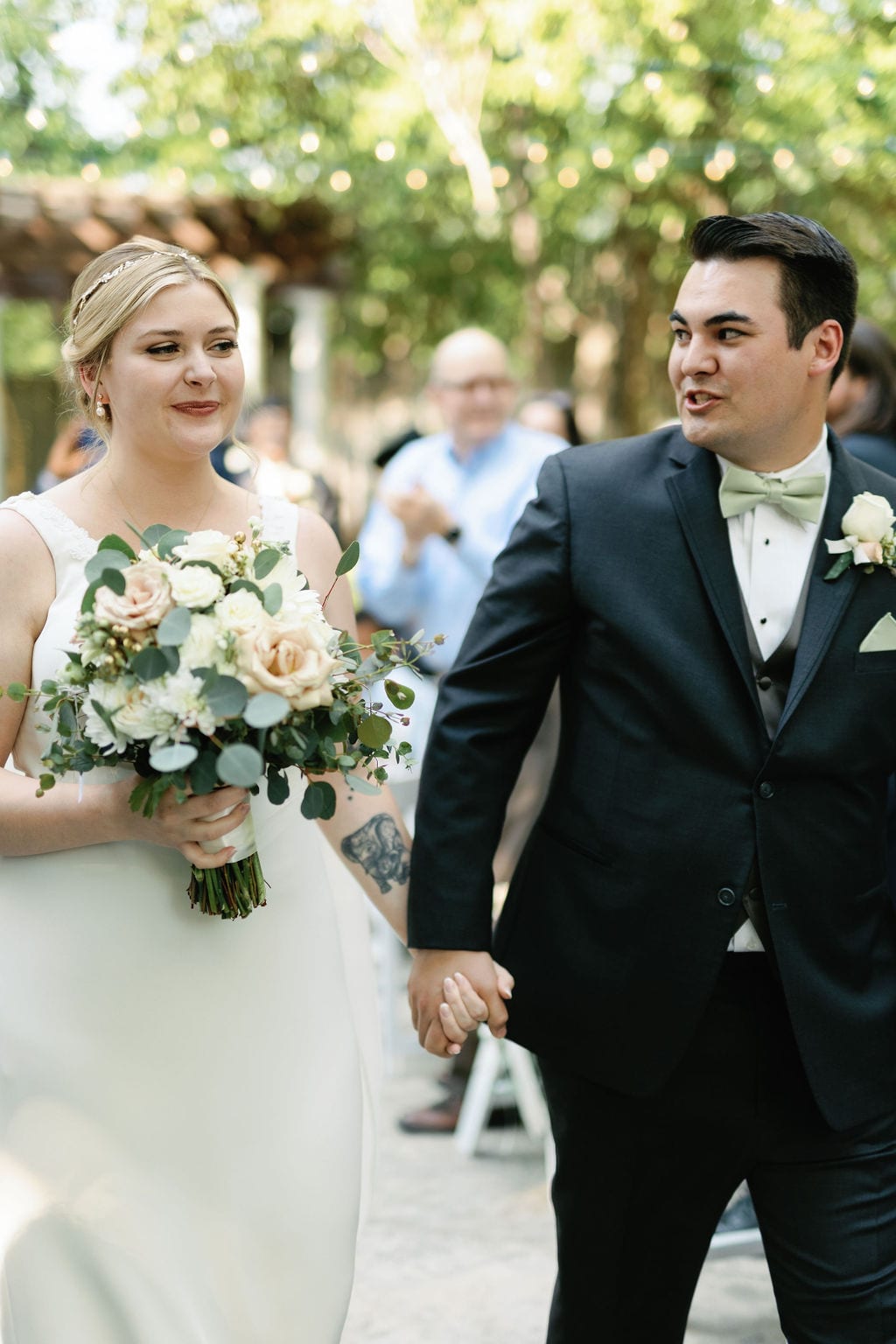 Just married, the recessional at Eldredge Manor