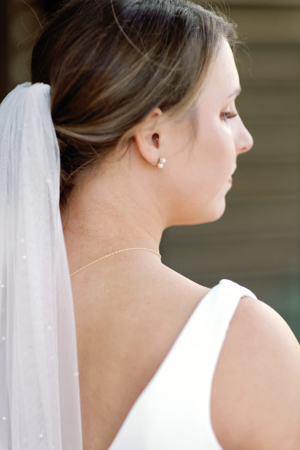 The veil from behind, a quiet bridal detail, Sundance mountain wedding